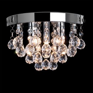Modern Polished Chrome And Clear Acrylic Droplet Flush Ceiling Light Fitting - Silver by ValueLights