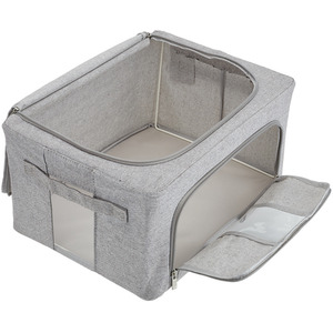 100L Fabric Storage Unit Box - Grey by komore