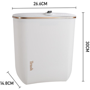 Hanging Kitchen Waste Bin with Lid - Pearl White / 9l by lifeideas