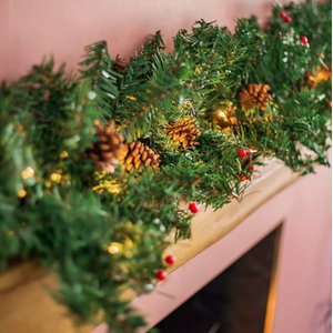 4FT Pre-Lit Artificial Garland - Green by Marco Paul