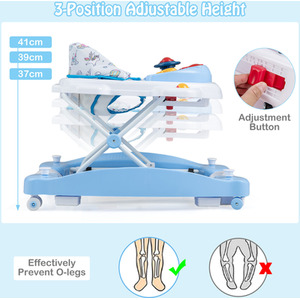 6 in 1 Anti-Rollover Toddler Walker - Blue by Costway