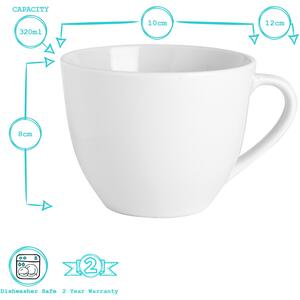 Classic White Cappuccino Cup and Saucer Set - 320ml by Argon Tableware