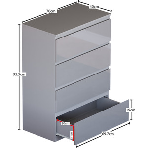 Vida Designs Glinton 3 Piece FSC Bedroom Set - Grey by Vida Designs