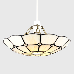 Tiffany Style Traditional White Pendant Light Shade - Cream by ValueLights