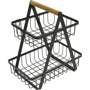Malmo 2-Tier Storage Basket - Black