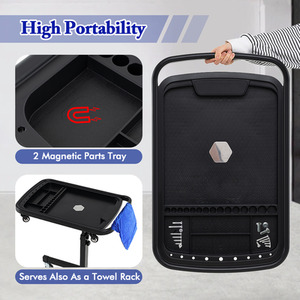 2-in-1 Rolling Tool Tray Work Table - Black by GAINOOM