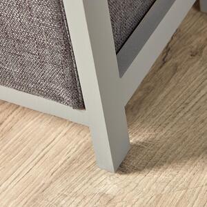 Home Source Metro 3 Fabric Drawer Chest Storage Unit - Grey - Grey by Home Source