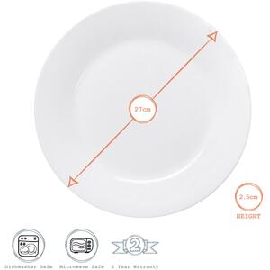 Classic White Dinner Plates - 27cm - White / 6 by Argon Tableware
