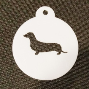 Dog Themed Coffee Stencil - White / Dachshund by Pet Mirrors