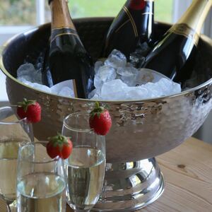 Stainless Steel Champagne Ice Bucket - 35cm - Hammered - Silver by Rink Drink