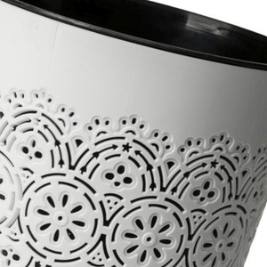 White Floral Waste Paper Bin - White by Blue Canyon