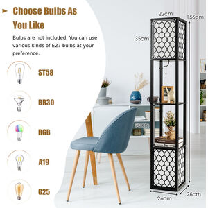 Floor Lamp with Shelves - Black by Costway