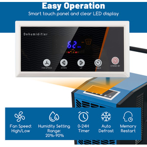 Industrial Dehumidifier with 4 Wheels - Black by Costway