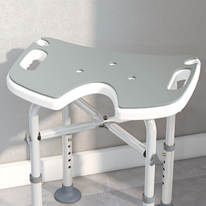 HOMCOM Adjustable Shower Stool with Grab Rail Padded Seat by HOMCOM