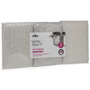 Pack of 3 All-Purpose Scourers - Silver