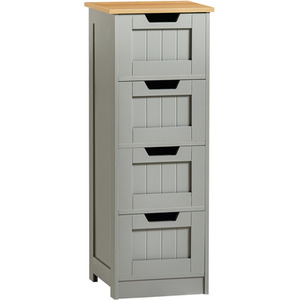 Priano 4 Drawer Freestanding Unit - Grey by Vida Designs