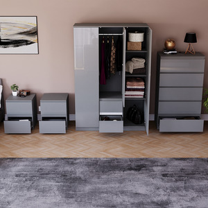 Vida Designs Glinton 4 Piece FSC Bedroom Set - Grey by Vida Designs