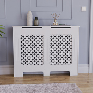 Oxford Radiator Cover - White / 111cm by Vida Designs