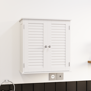 Liano 2 Door Wall Cabinet, White - White by Vida Designs