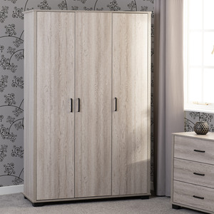 Oliver 3 Door Wardrobe Bedroom Set - Light Oak Effect by Seconique