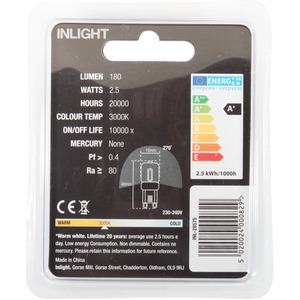 Pack of 3 G9 LED Capsule Light Bulbs - Warm White by Litecraft