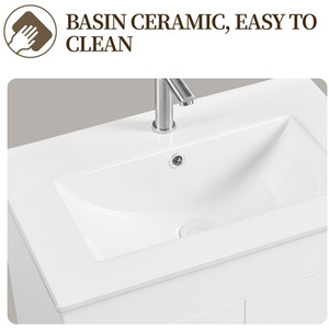 Yaheetech Bathroom Cabinet with Ceramic Sink - White by Yaheetech