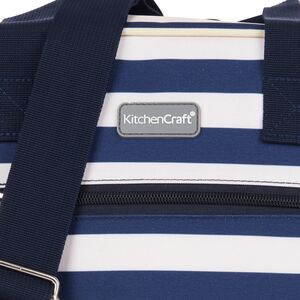 KitchenCraft Lulworth 11.5 Litre Blue Stripe Holdall Style Cool Bag - Blue by KitchenCraft
