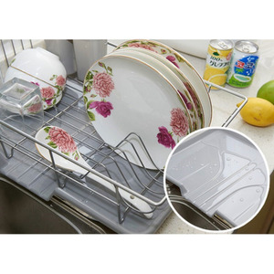 Metal Dish Drying Rack Dish Drainer Rack with Tray - Grey by Livingandhome