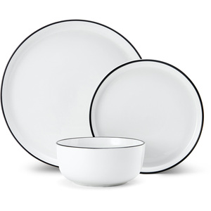 Mikasa Limestone 12pc Porcelain Dinner Set, White - White by Mikasa
