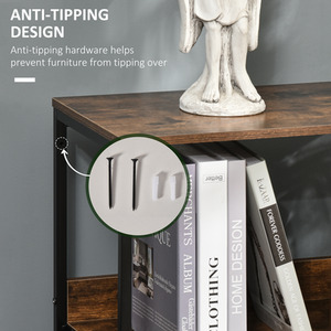 HOMCOM 3 Drawer Storage Chest Unit Home with Shelves Home Living Room Bedroom - Black by HOMCOM