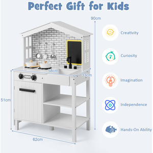Kids Play Kitchen Toy Set - White by Costway