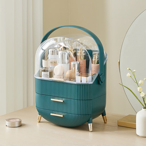 Dustproof Makeup Organiser with Drawers - Green by komore