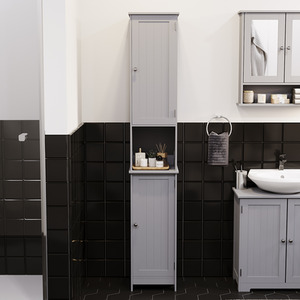 Priano 2 Door Tall Cabinet - Grey by Vida Designs
