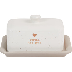 Gold Heart Butter Dish