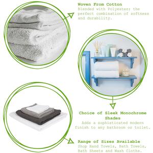 Cotton Bath Sheets - 160cm x 90cm - Pack of 4 - White by Nicola Spring