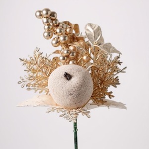Artificial Apple and Berries Pick 12cm - Champagne by Kingsbury Gifts