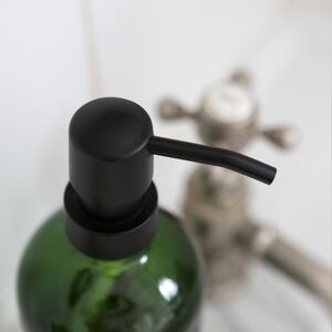 Glass Soap Dispensers with Labels - 500ml - Black - Pack of 4 - Green by Harbour Housewares