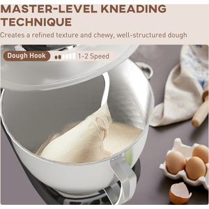 HOMCOM Stand Mixer 4.5L Food Mixer for Baking 6 Speeds and Pulse Setting - Black by HOMCOM