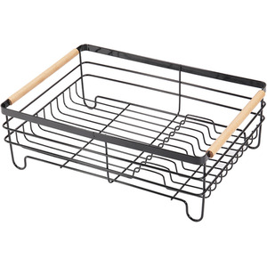 Iron Dish Drainer Drip Tray - Black by Livingandhome