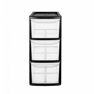 Black 3 Draw Medium Tower Storage Unit - Black by Thumbs Up