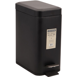 Rectangle Pedal Bin 5L - Black by Living Solutions