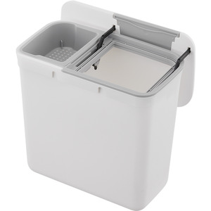 White Hanging Kitchen Trash Bin with Lid - White by Livingandhome
