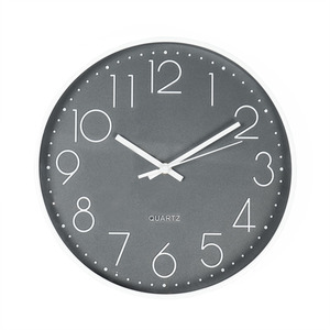 Round Analogue Wall Clock - Grey by OHS