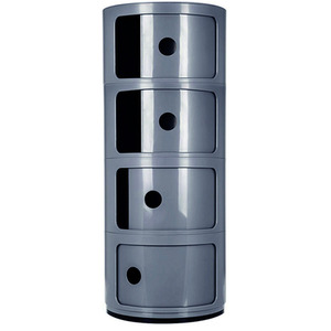 Round Beside Table Filling Cabinet Chest Unit Stockable - Grey / 4 by Livingandhome