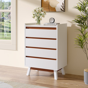 4-Tier Bedroom Chest Storage Cabinet - White / 60cm by Livingandhome