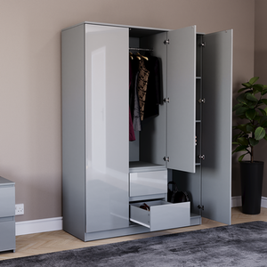 Vida Designs Glinton 3 Piece FSC Bedroom Set - Grey by Vida Designs