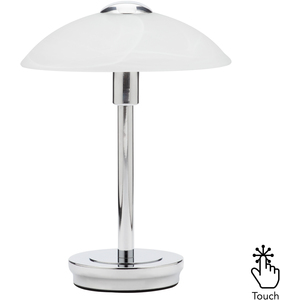 Alabaster Shade Touch Table Lamp - Chrome by Litecraft