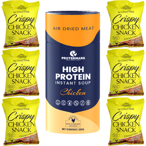 Keto Box , High Protein Box , Chicken Soup and Crisps - Yellow by Protermars