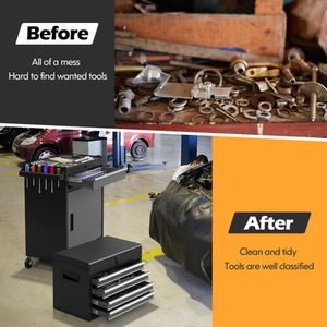 Rolling Tool Chest Combo - Black by Costway