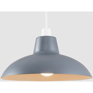 Civic Pair of Dark Grey Ceiling Pendant Shade - Grey by ValueLights